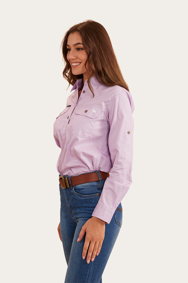 Pentecost River Womens Half Button Work Shirt - Lavender