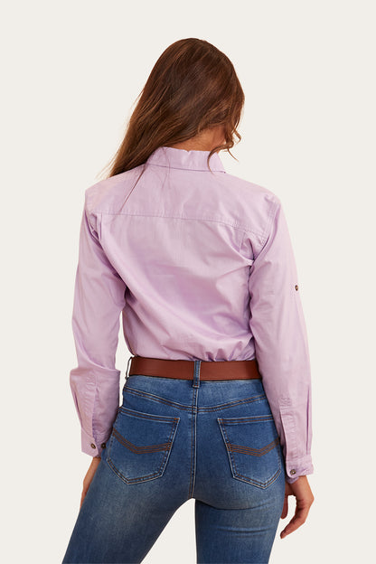 Pentecost River Womens Half Button Work Shirt - Lavender