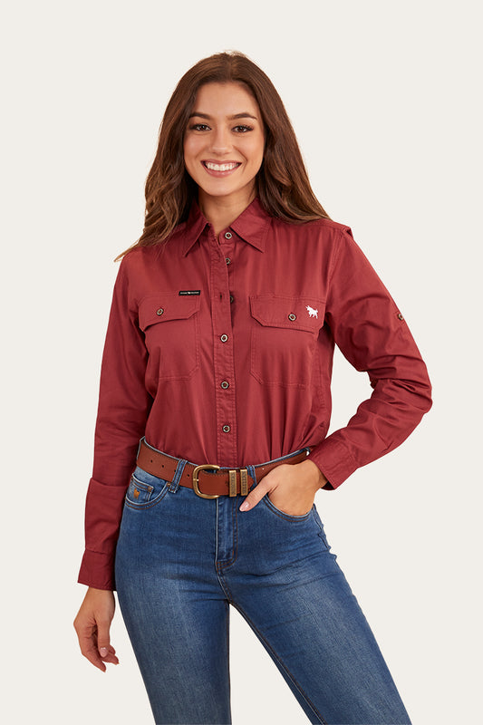 Pentecost River Womens Full Button Work Shirt - Cedar