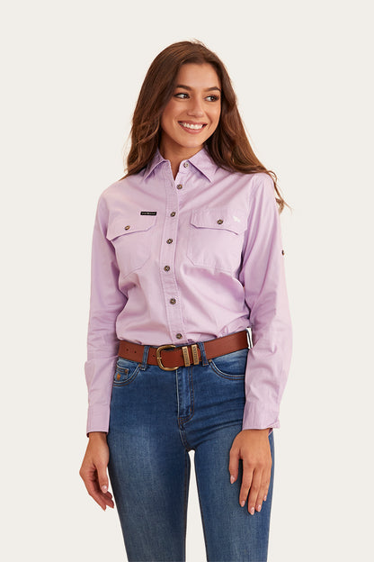 Pentecost River Womens Full Button Work Shirt - Lavender