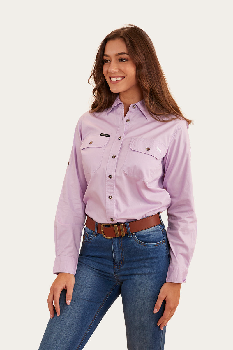 Pentecost River Womens Full Button Work Shirt - Lavender