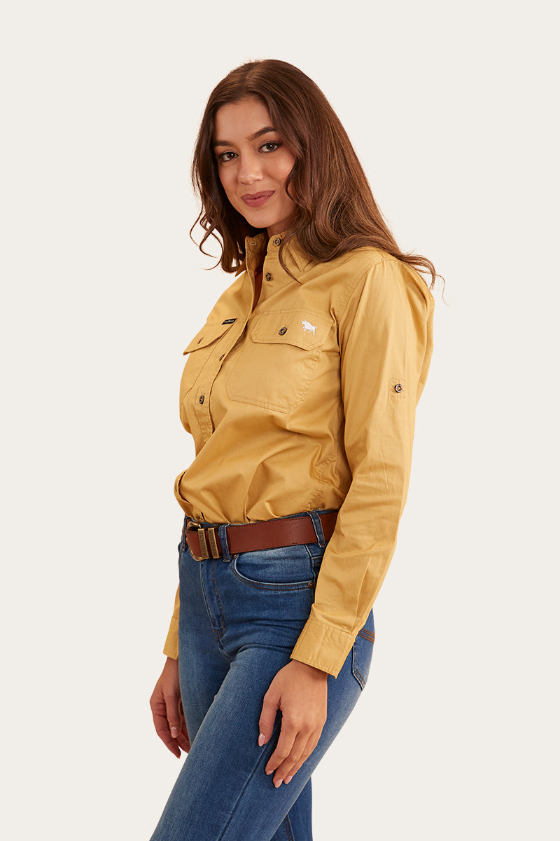 Pentecost River Womens Full Button Work Shirt - Vintage Gold