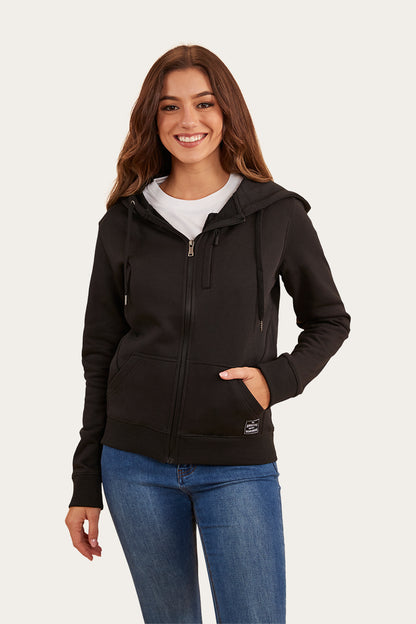 Alaska Womens Zip Thru Hoodie - Black