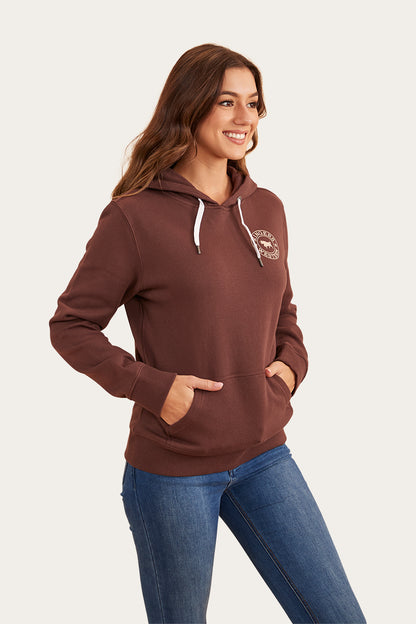 Signature Bull Womens Pullover Hoodie - Chocolate/Dark Sand