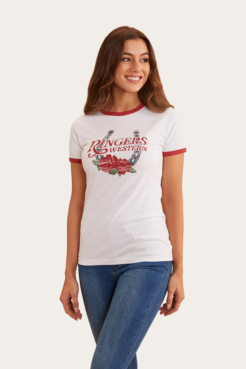 Ramblin Womens Ringer T-Shirt - White