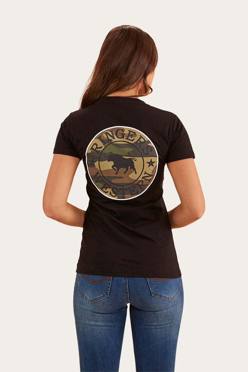 Signature Bull Womens Classic Fit T-Shirt - Black/Camo