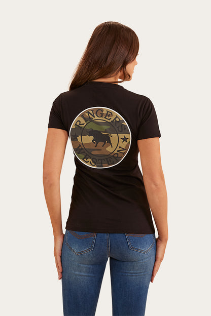 Signature Bull Womens Classic Fit T-Shirt - Black/Camo