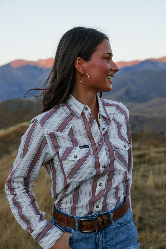 Bubba Womens Western Shirt - Burnt Red