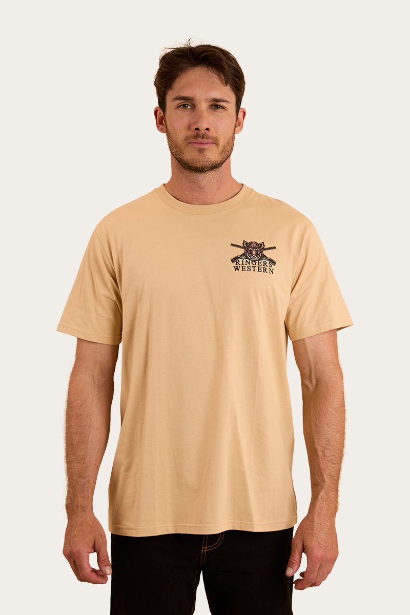 Wild Boar Mens Loose Fit T-Shirt - Dark Sand