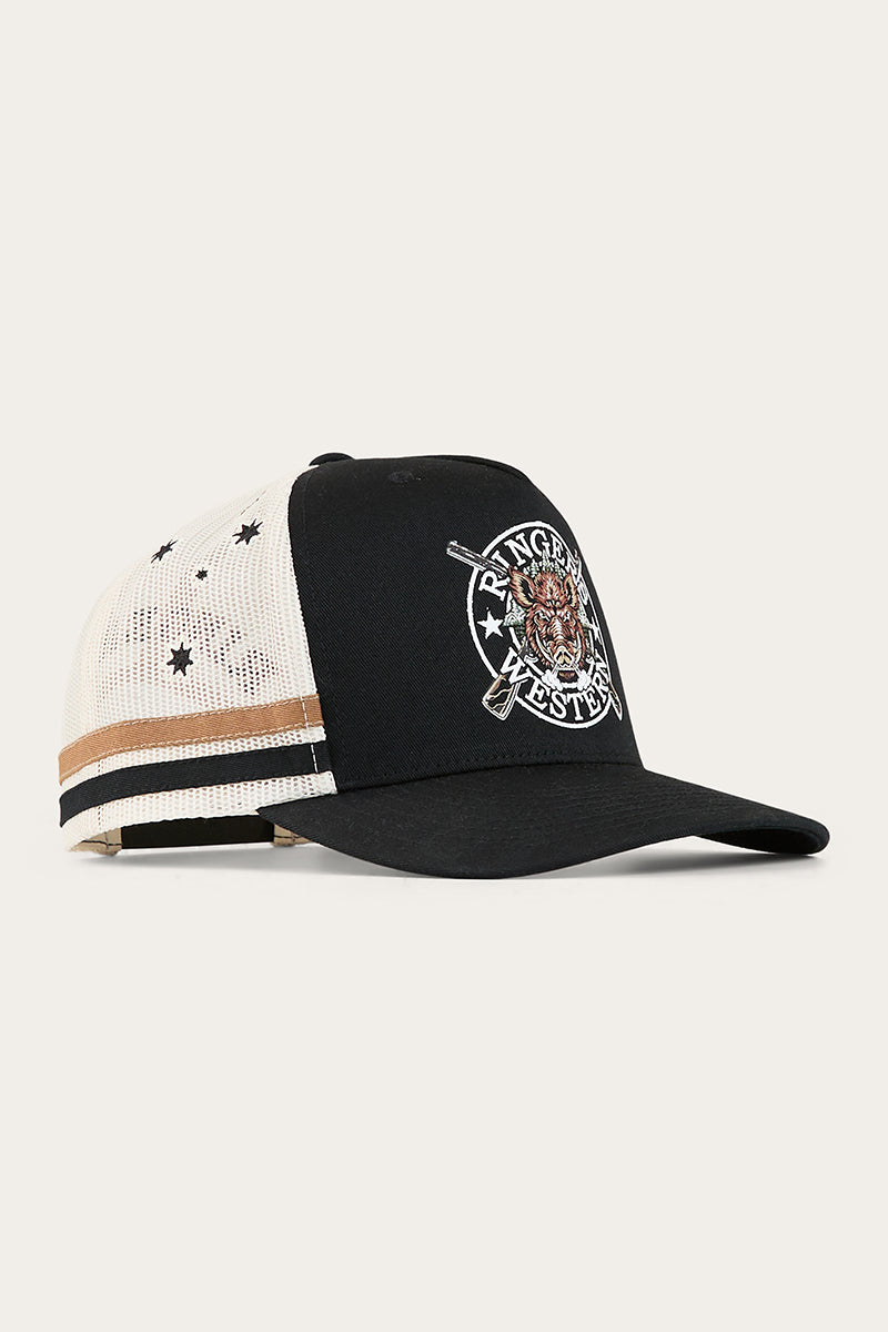 Wild Boar Trucker Deep Fit Cap - Black