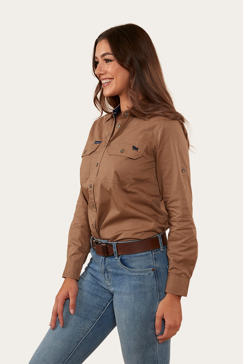 Pentecost River Womens Full Button Work Shirt - Clay