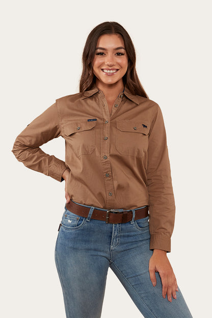 Pentecost River Womens Full Button Work Shirt - Clay