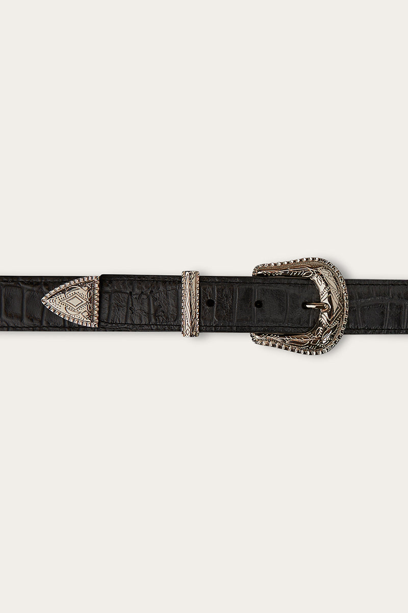 Zoey Double Buckle Belt - Black