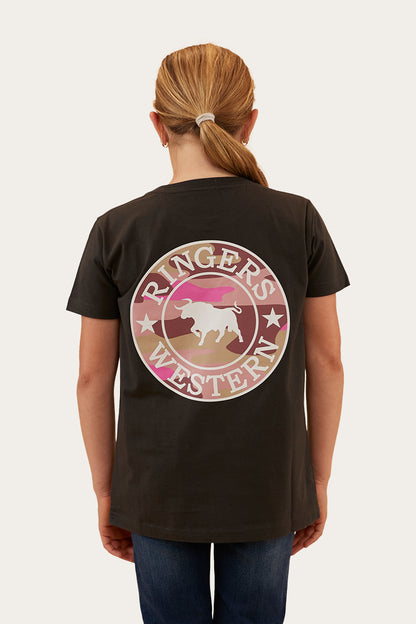 Signature Bull Kids Classic Fit T-Shirt - Charcoal/Pink Camo