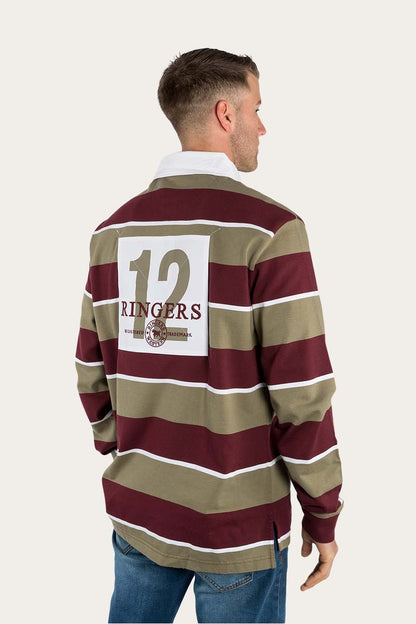 Regency Mens Rugby Jersey - Cabernet/Khaki