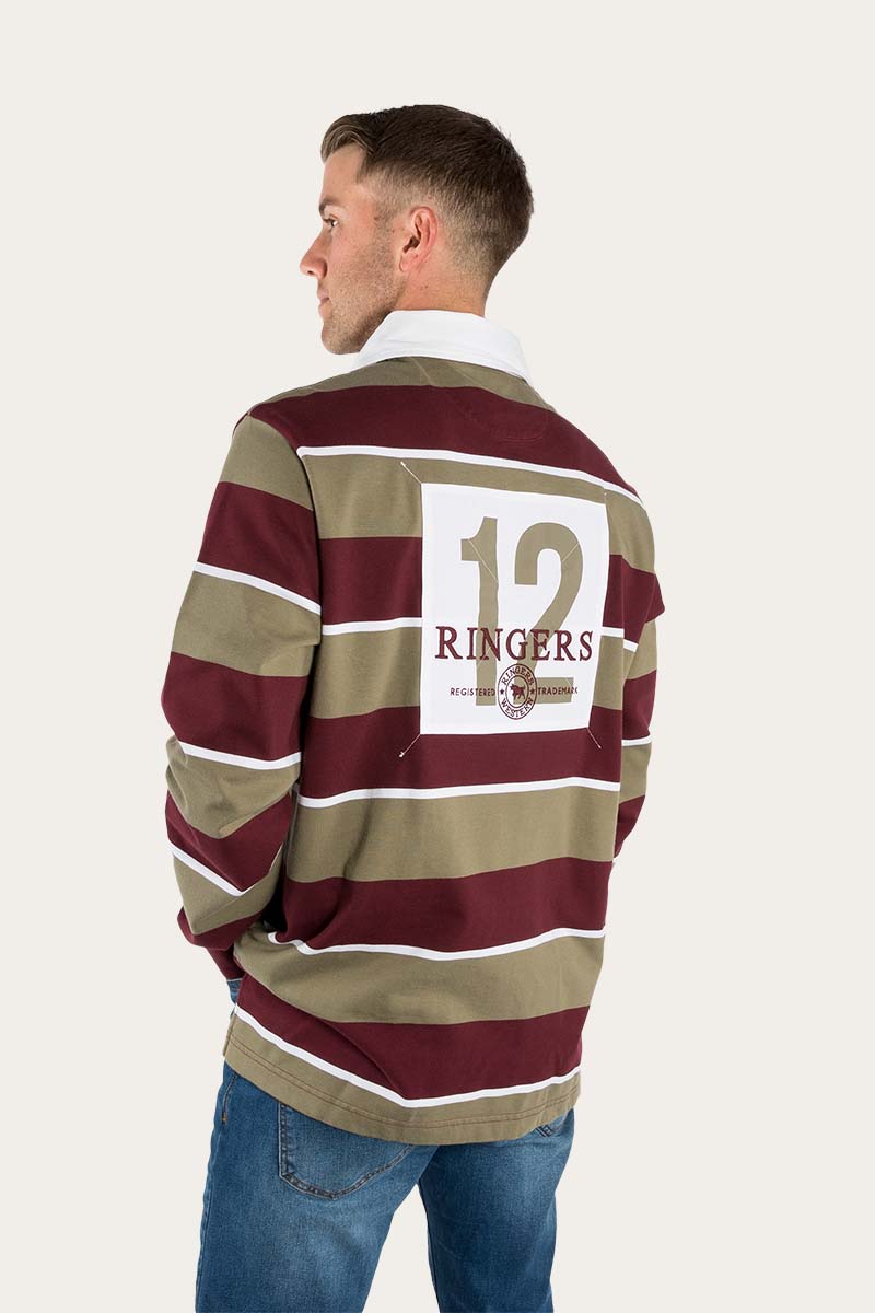 Regency Mens Rugby Jersey - Cabernet/Khaki