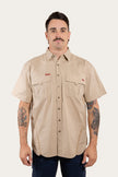 Bulgarra Mens Ripstop Full Button Work Shirt - Camel