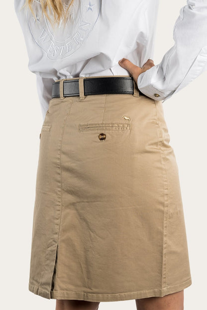 Pippa Womens Chino Skirt - Clay