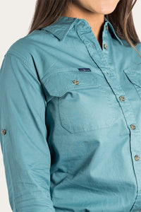 Pentecost River Womens Full Button Work Shirt - Dusty Jade