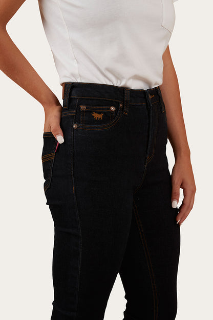 Penny Womens High-Rise Bootleg Jeans - Dark Blue