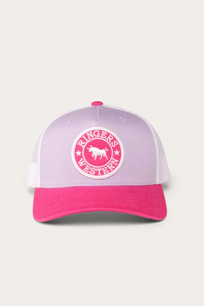 Signature Bull Kids Trucker Cap - Lilac/Candy