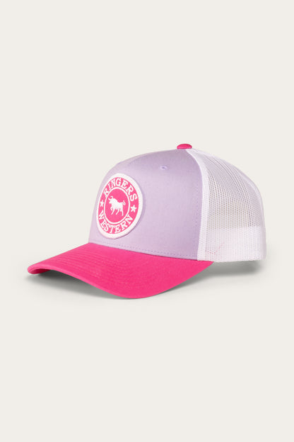 Signature Bull Kids Trucker Cap - Lilac/Candy