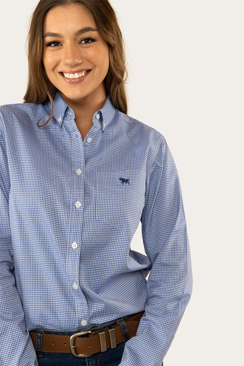 Heritage Womens Check Dress Shirt - Blue