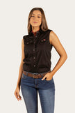 Pentecost River Womens Sleeveless Work Shirt - Black