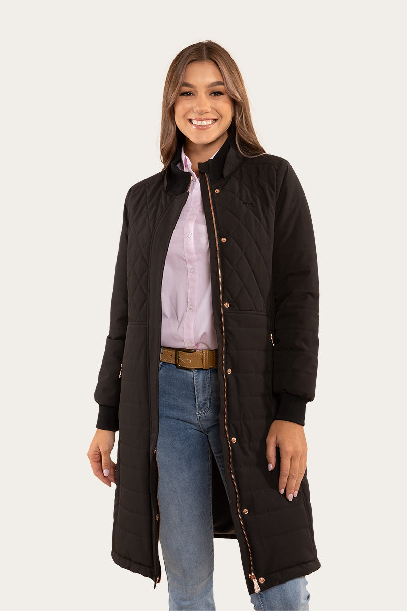 Longline black jacket womens best sale