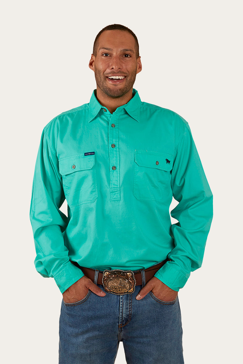 King River Half Button Work Shirt - Mint