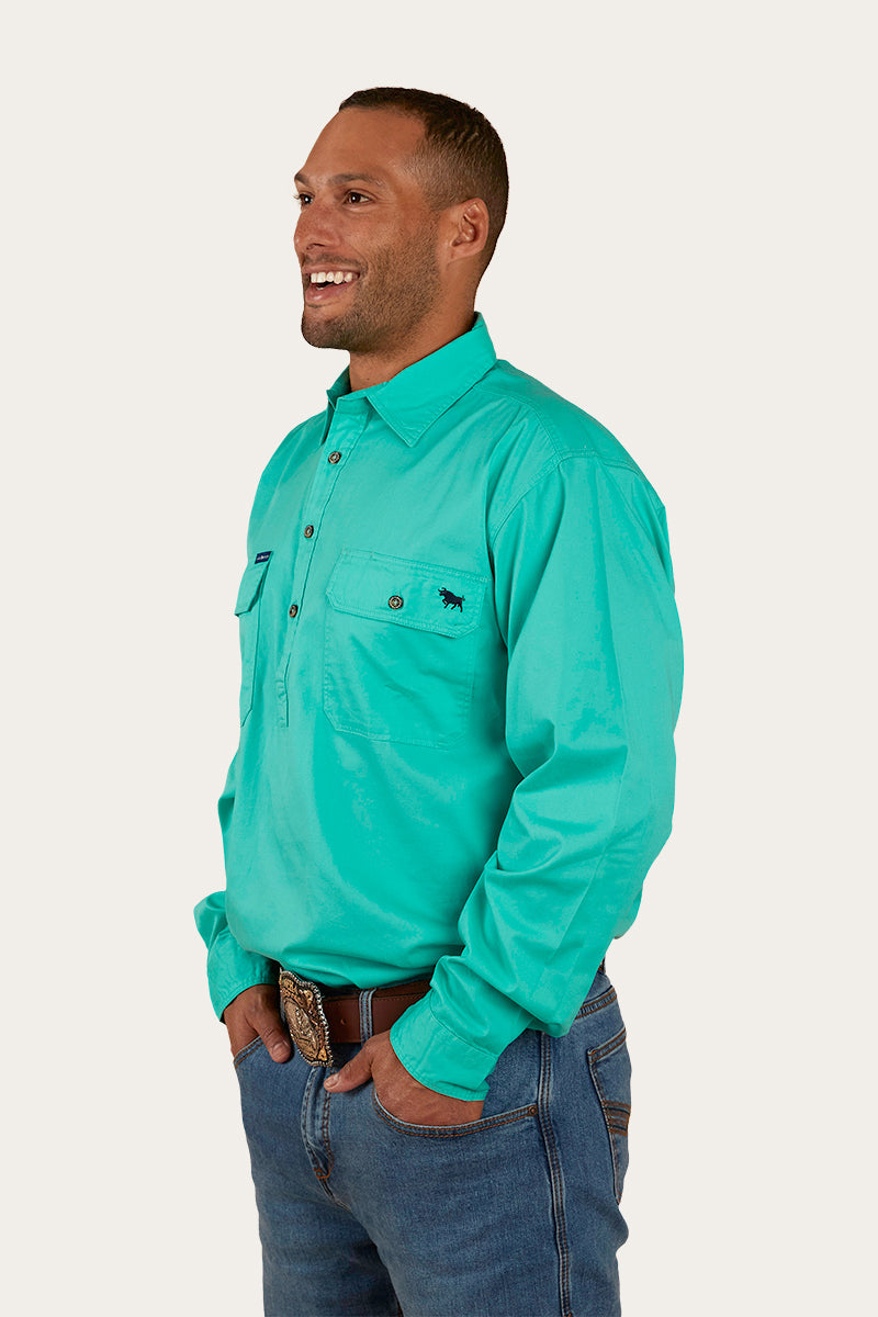 King River Half Button Work Shirt - Mint