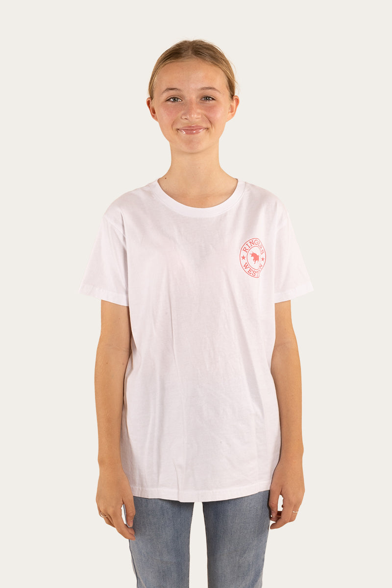 Signature Bull Kids Classic Fit T-Shirt - White/Melon