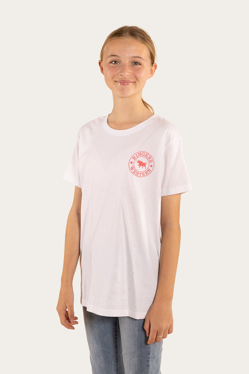 Signature Bull Kids Classic Fit T-Shirt - White/Melon