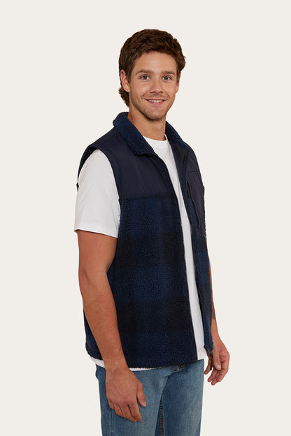 Hume Mens Zip Thru Vest - Navy