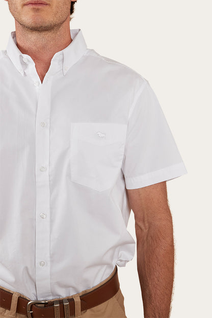 Heritage Mens Short Sleeve Dress Shirt - White