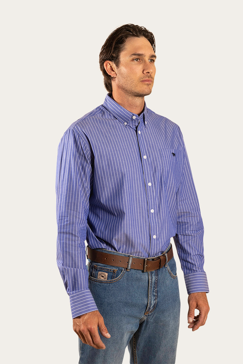 Heritage Mens Stripe Dress Shirt - Dark Chambray