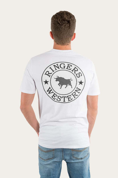 Signature Bull Mens Loose Fit T-Shirt - White/Black