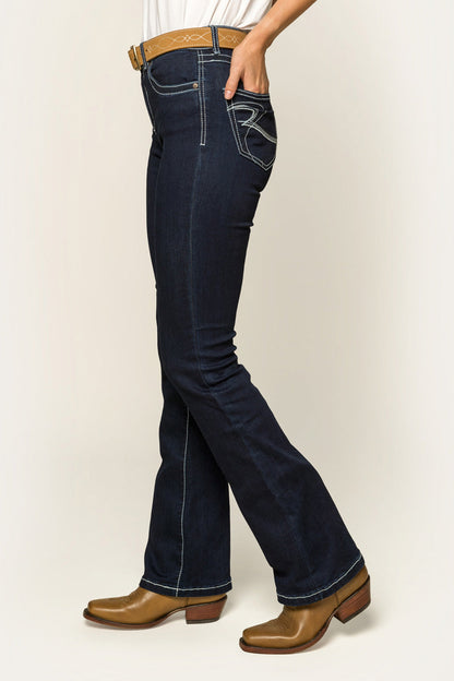 Caroline Womens Mid-Rise Bootleg Jeans - Indigo Blue