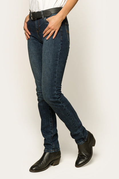 Clermont Womens Low-Rise Jeans - Classic Blue