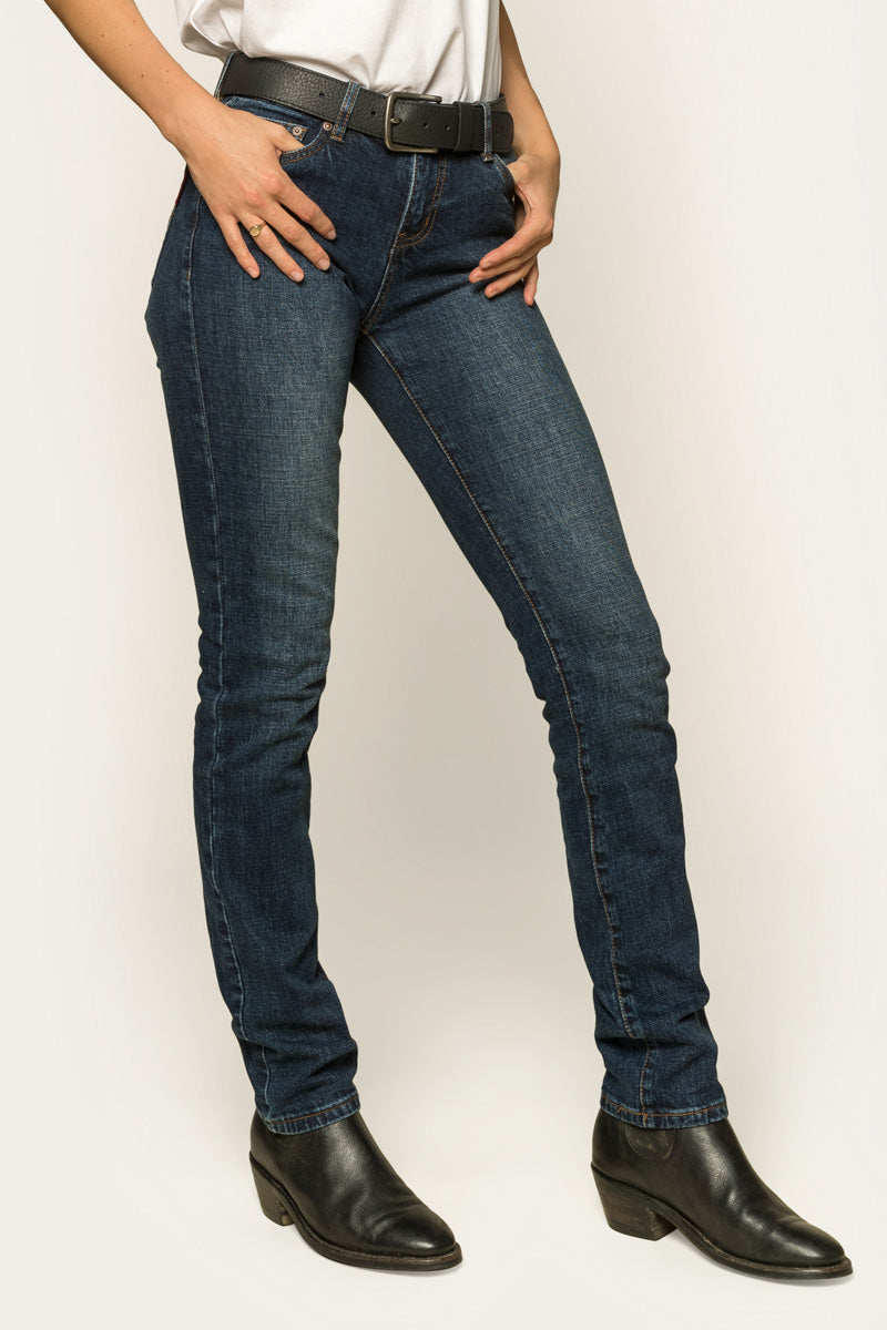 Clermont Womens Low-Rise Jeans - Classic Blue