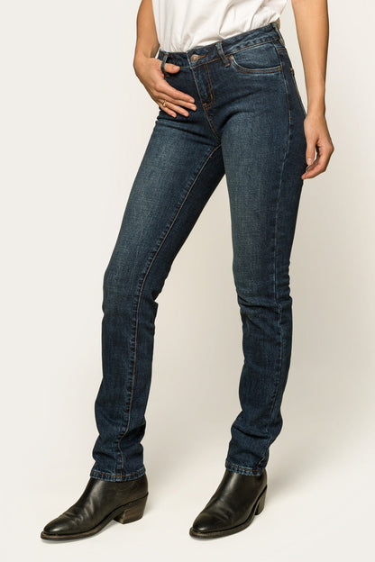 Clermont Womens Low-Rise Jeans - Classic Blue