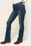 Katherine Womens Mid-Rise Bootleg Jeans - Classic Blue