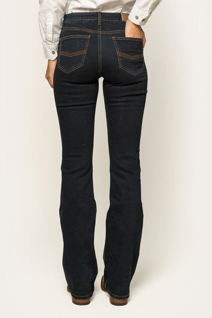 Katherine Womens Mid-Rise Bootleg Jeans - Dark Blue