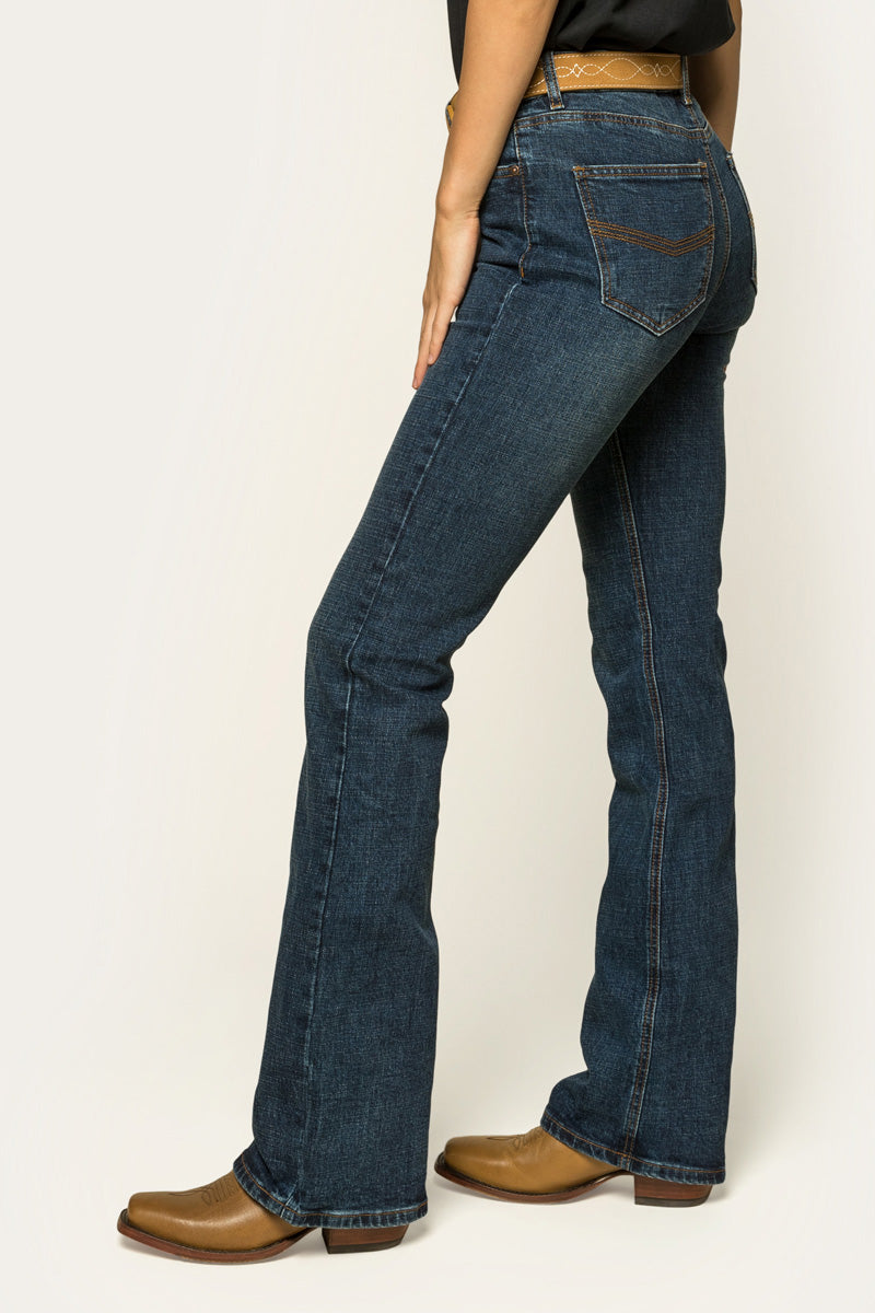 Megan Womens Low-Rise Bootleg Jeans - Classic Blue