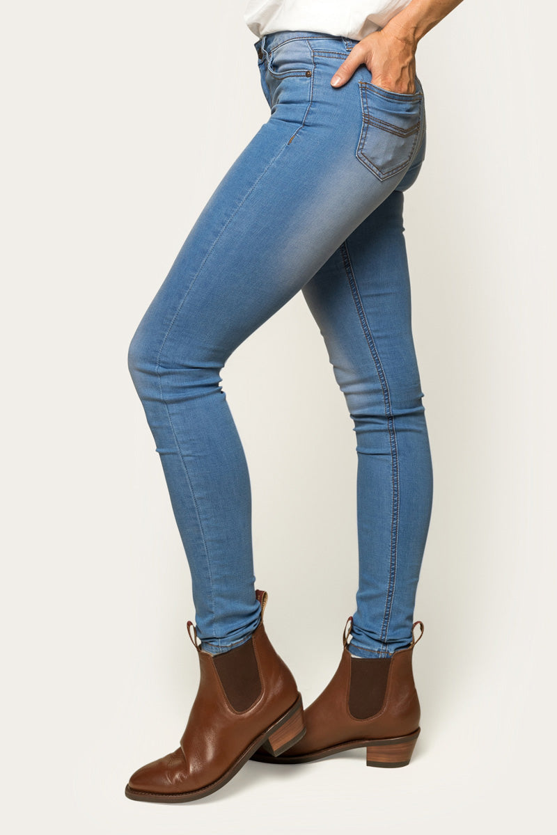 Sophie Womens Skinny Leg Jeans - Bright Blue