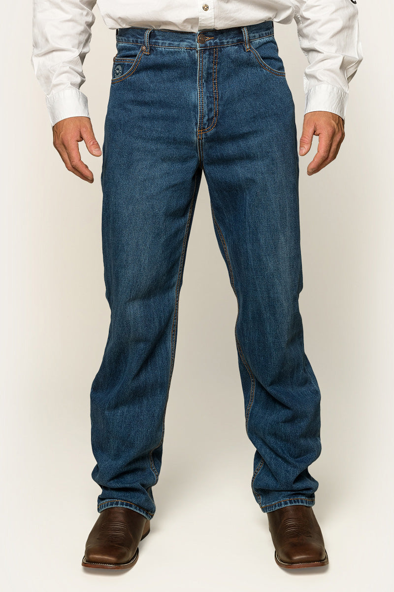 Station Hill Mens Relaxed Fit Jean - Dark Wash Blue