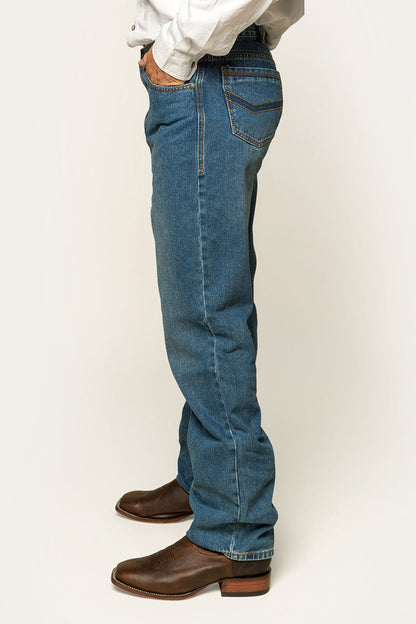 Station Hill Mens Relaxed Fit Jean - Mid Wash Blue